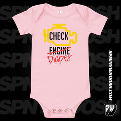 Check Diaper Baby Onesie