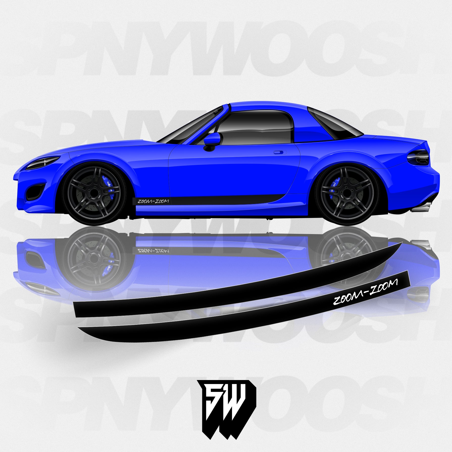 Solid zoom zoom miata side stripes
