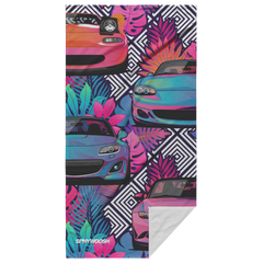 Miata Beach Towel - Neon Geo Floral