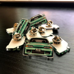 Minty Skyline Acrylic Pin