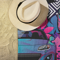 Miata Beach Towel - Neon Geo Floral