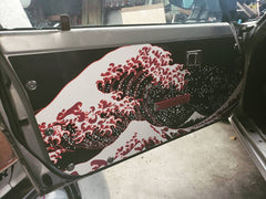 Red Wave Door Card Vinyl Design