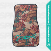 antique koi fish car floor mat