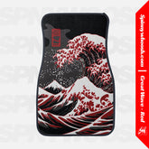 Car Floor Mat - Red Wave