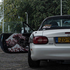 Red Wave Door Card Vinyl Design