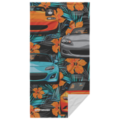 Miata Beach Towel - Orange Hibiscus Floral