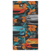 Miata Beach Towel - Orange Hibiscus Floral