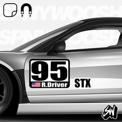 driver name flag magnetic racing numbers