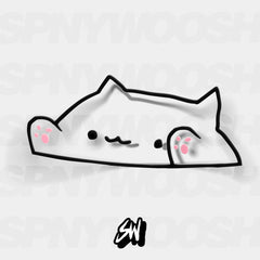 bongo cat meme sticker black