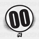 circle racing numbers with outline