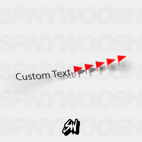 Custom Text - Red Flag Decal