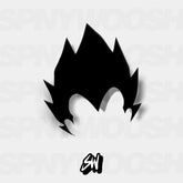 Dragonball Z Vegeta hair vinyl sticker