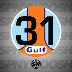 Circular Gulf Livery Racing Numbers