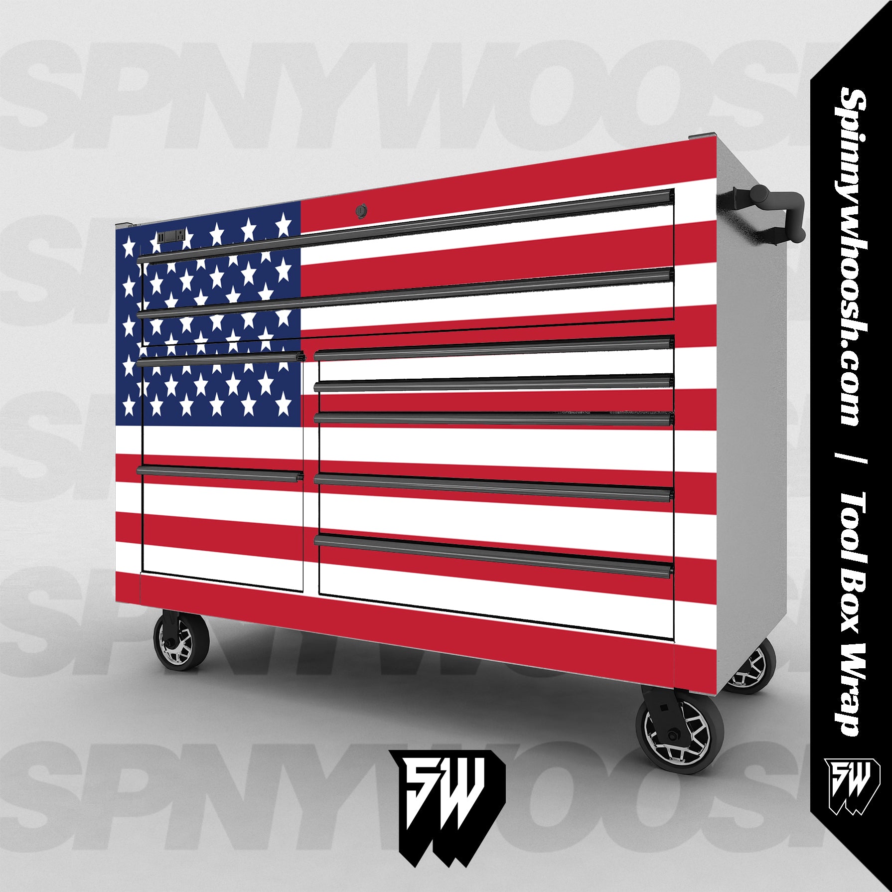 American Flag Tool Box Vinyl Wrap