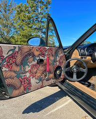 antique koi door panel vinyl wrap