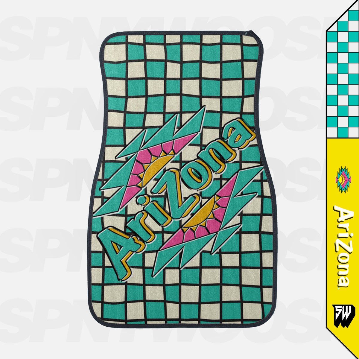 Car Floor Mat - AriZona Checkered Tea