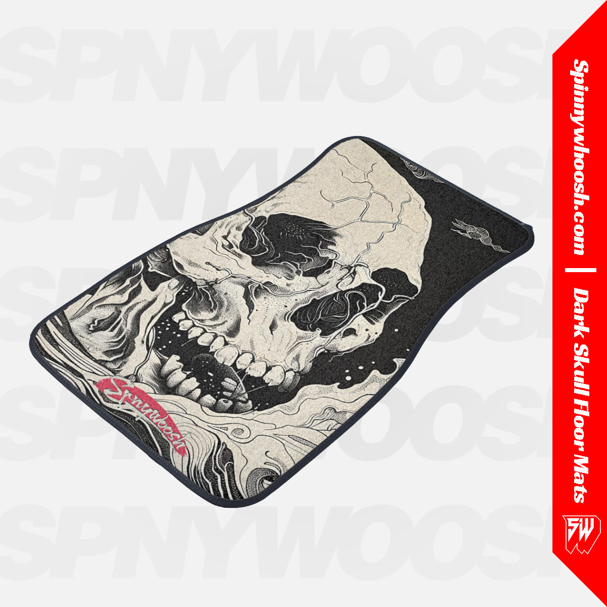Car Floor Mat - Dark Skull - Universal Halloween Car Floor Mats