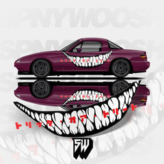 Large Evil Smile Halloween Decals For Cars