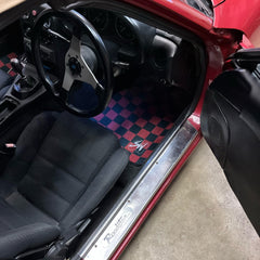 Red Checkered Miata Floor Mats