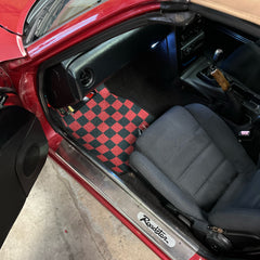 Red Checkered Miata Floor Mats