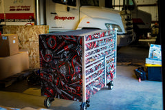 Tool Box Wrap - Car Parts Graffiti