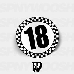 Circular Checkered Racing Numbers