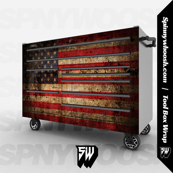 Tool Box Wrap - Tattered American Flag