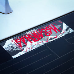 *Limited* Red Oilslick Grey Wave Slap Sticker