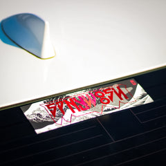 *Limited* Red Oilslick Grey Wave Slap Sticker