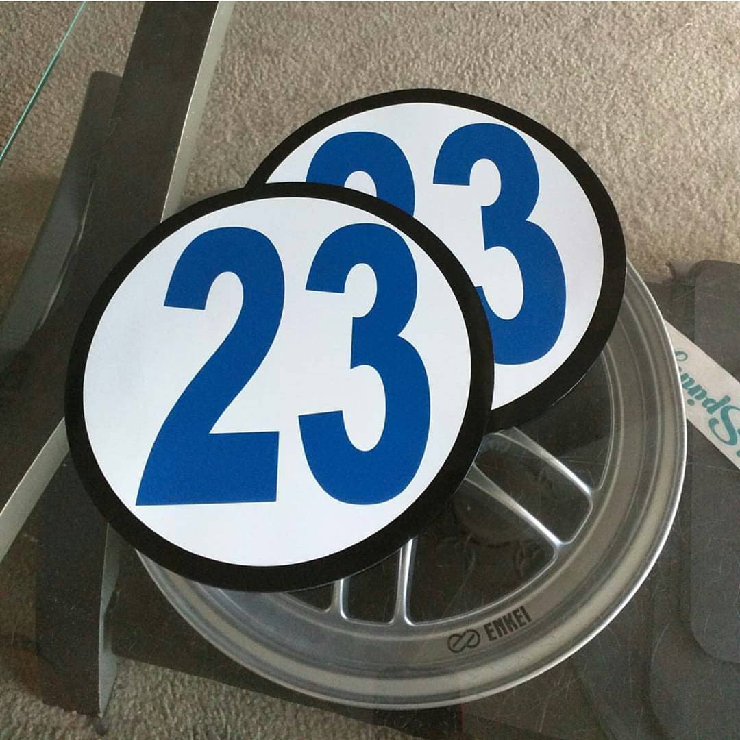 Circular Racing Numbers Cards | Vinyl or Magnetic Meatball Numbers ...