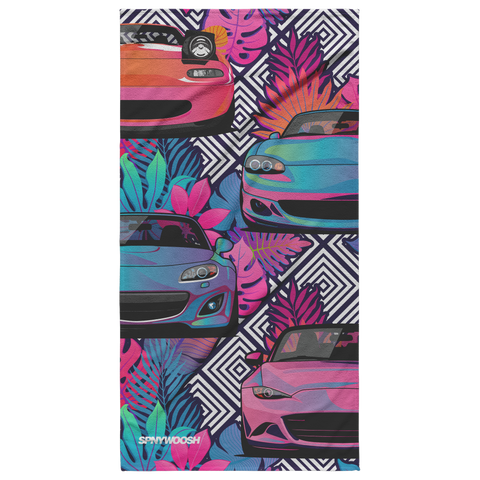 Miata Beach Towel 2020 - Neon Geo Floral