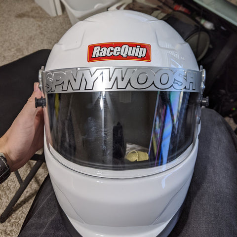 Racing helmet visor strips