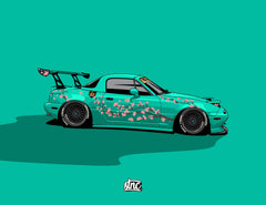 Minty Miata Acrylic Pin