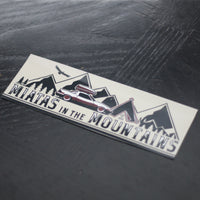 Miatas in the Mountains Slap Sticker - Sand