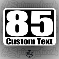Autocross Numbers - Custom Text Style - White Backing Alternate