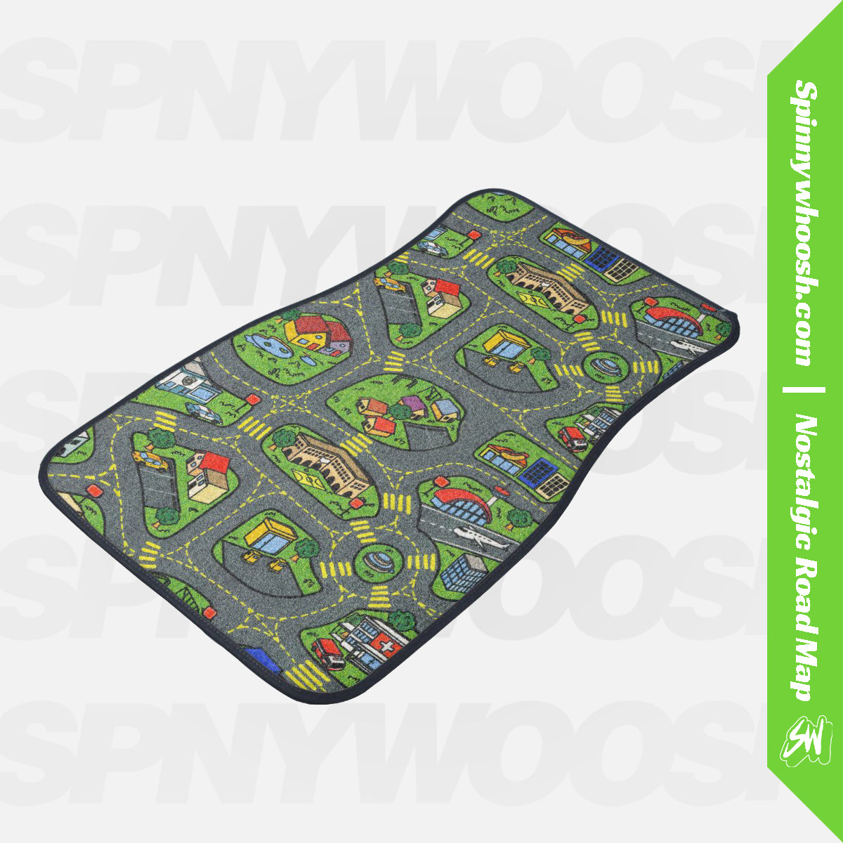 Car Mat Map Car Floor Mat -Nostalgic Road Map - Retro 90s Universal Car Floor Mats ...