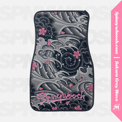 Car Floor Mat - Sakura Grey Wave