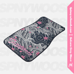 Car Floor Mat - Sakura Grey Wave