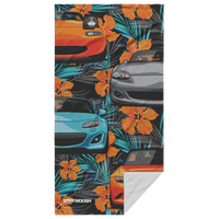 Miata Beach Towel 2020 - Orange Hibiscus Floral