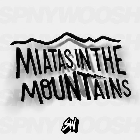 Miatas in the Mountains Adventure Script Vinyl Decal
