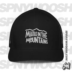 Miatas in the Mountains Script Closed-back Trucker Cap