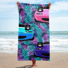 Miata Beach Towel - Neon Floral