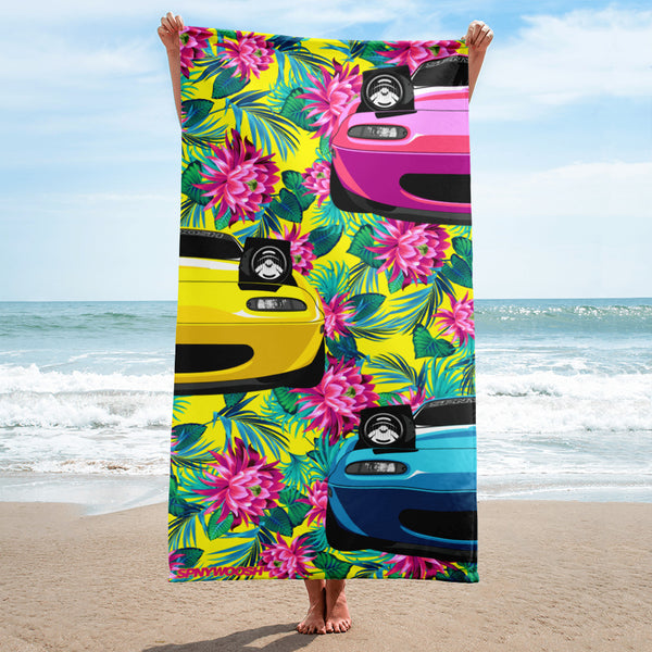 Miata Beach Towel - Yellow Floral