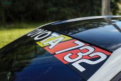 Printed Retro Toyota Banner with Number