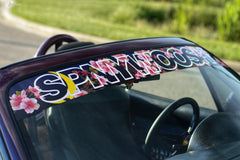 Printed Windshield banner with flowers