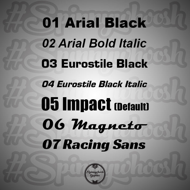 Circular Racing Numbers Cards | Vinyl or Magnetic Meatball Numbers ...