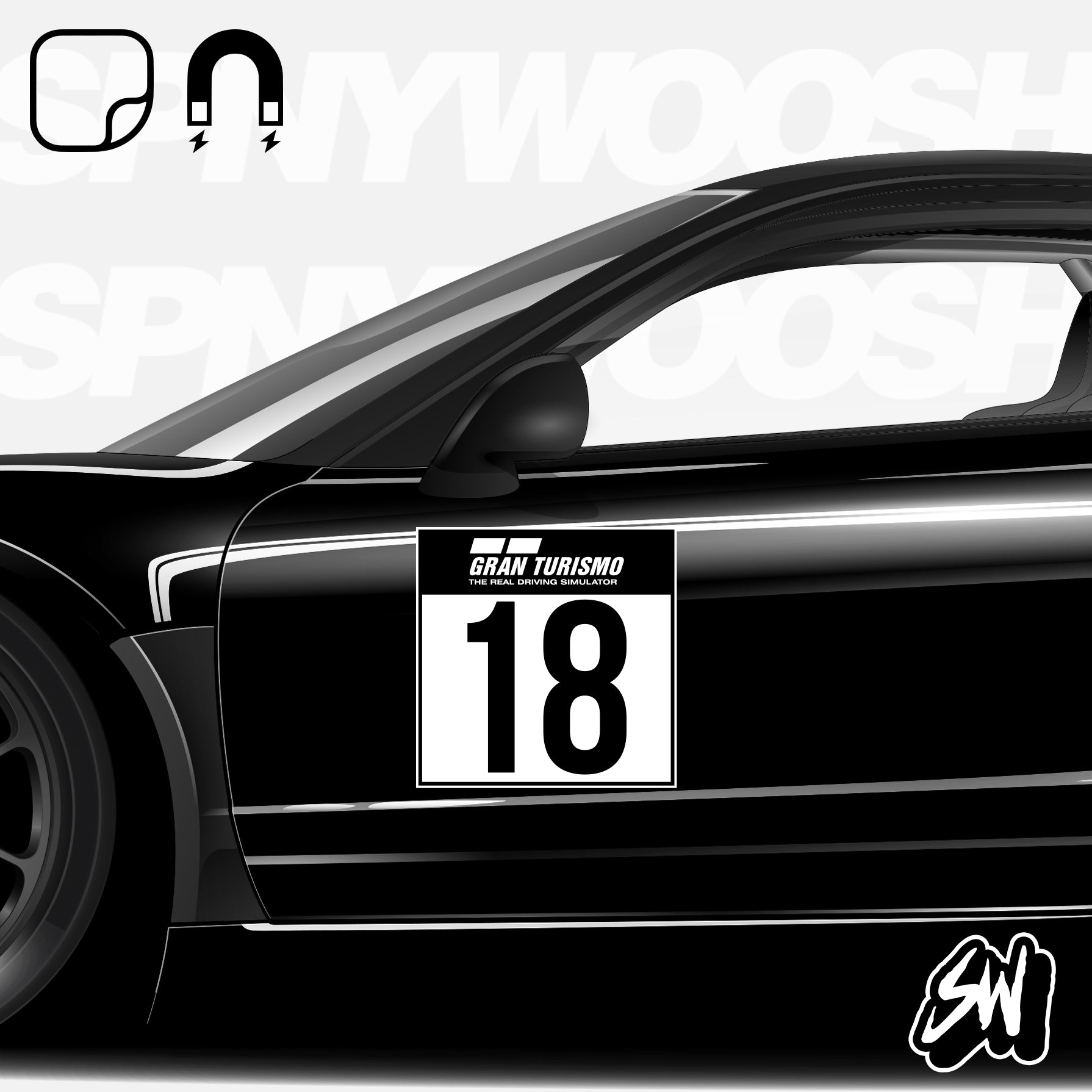Number 19 Racing Sticker Racing Number Plate Sticker
