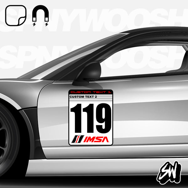 Heritage Style - Racing Number Cards - Sponsor Logo | Spinnywhoosh Graphics