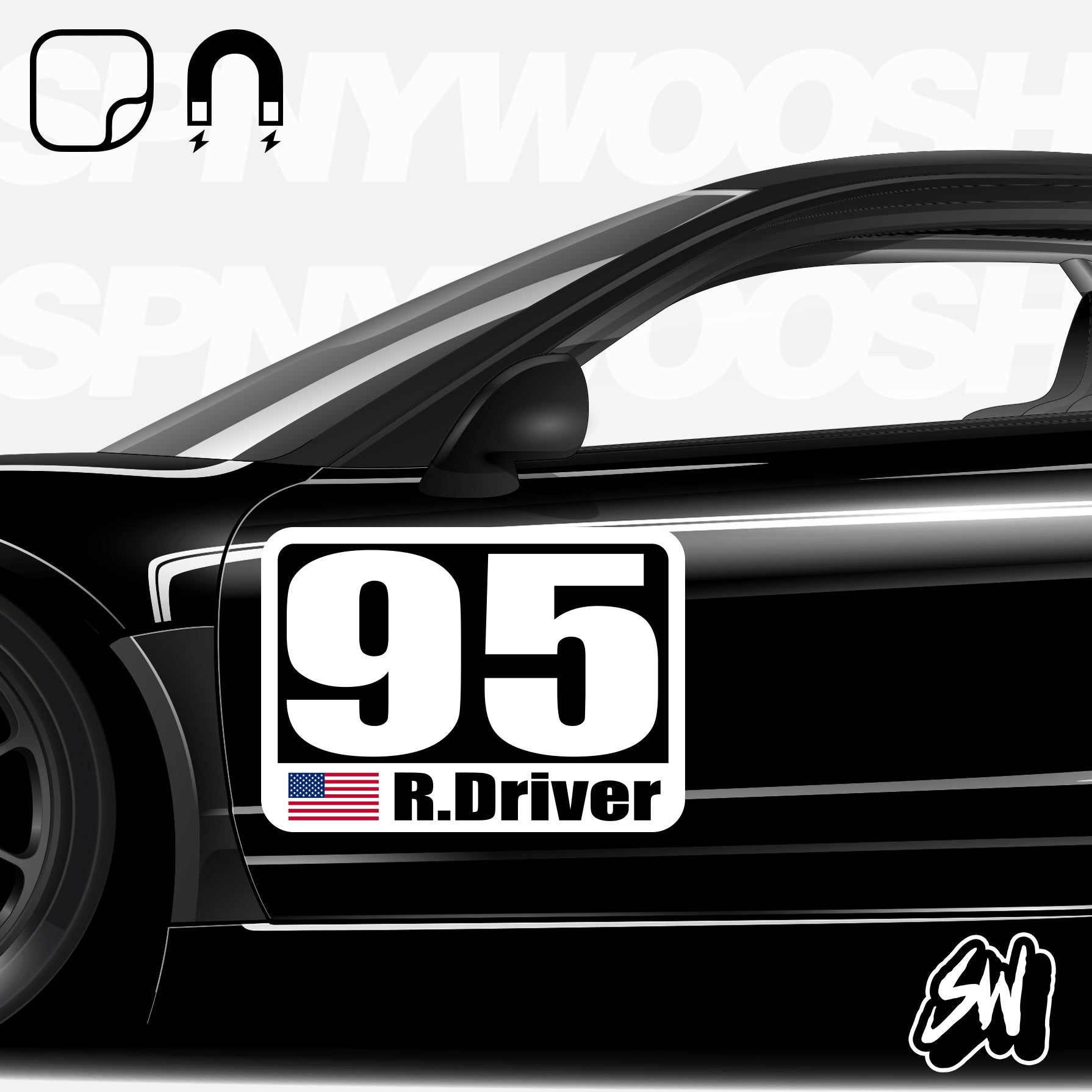 Autox Numbers Autocross Racing Numbers Cards | Name/Flag Style โ Spinnywhoosh Graphics