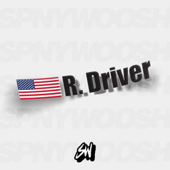 racing driver name vinyl sticker